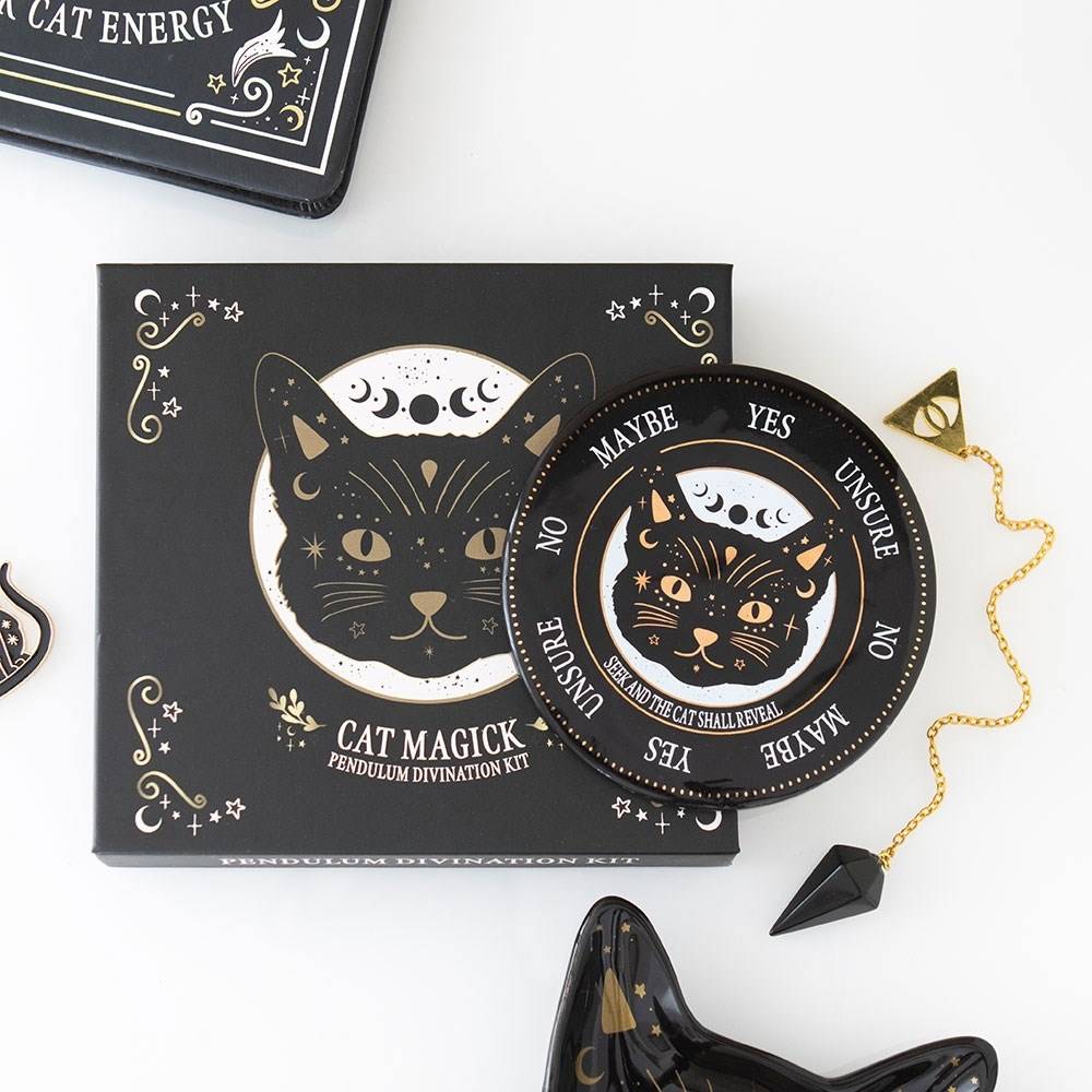 Something Different - Black Cat Magick Divination Kit Pendulum - Schwarz